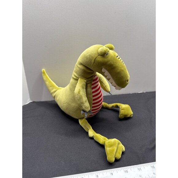 Bunnies By The Bay Later Green Gator Red Cream Stripes Knotted Legs Plush - Picture 3 of 8